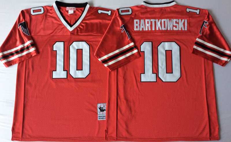 Falcons 10 Steve Bartkowski Red M&N Throwback Jersey->nfl m&n throwback->NFL Jersey
